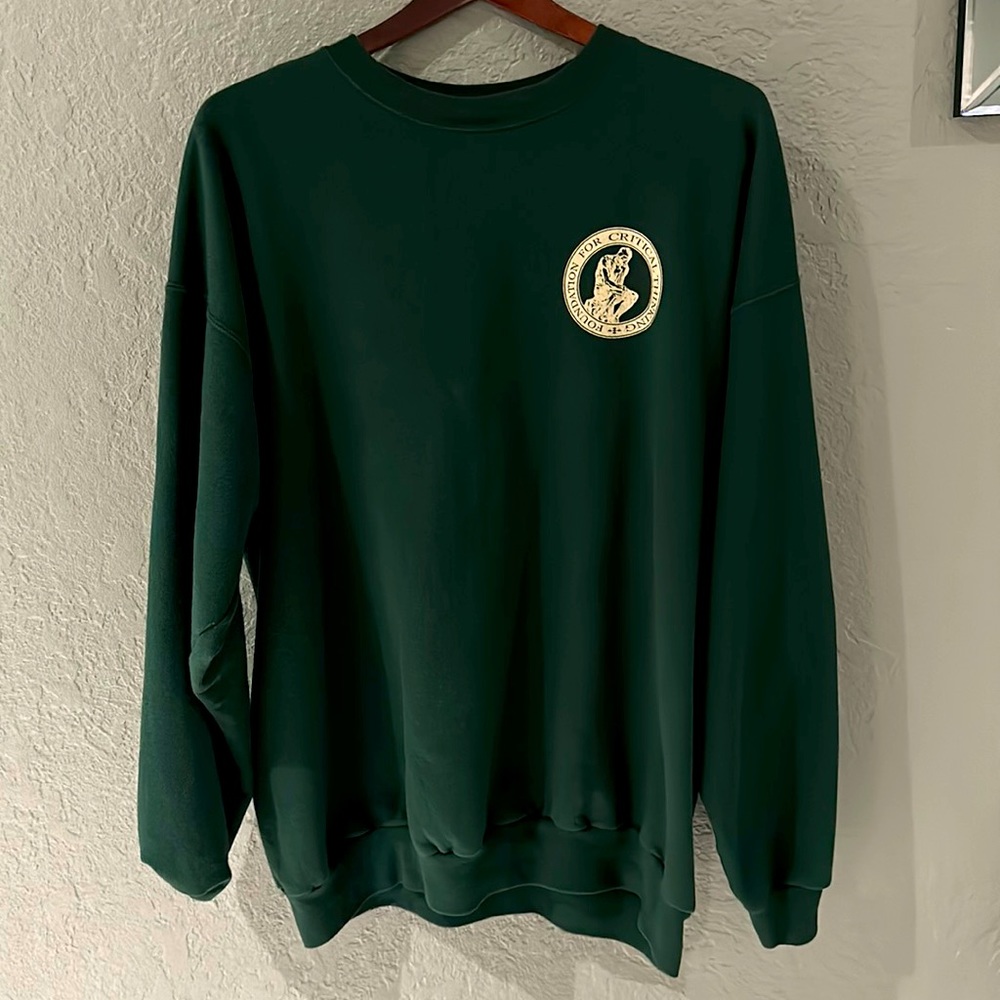 Foundation for Critical Thinking Socrates Thinking Man green sweater crewneck